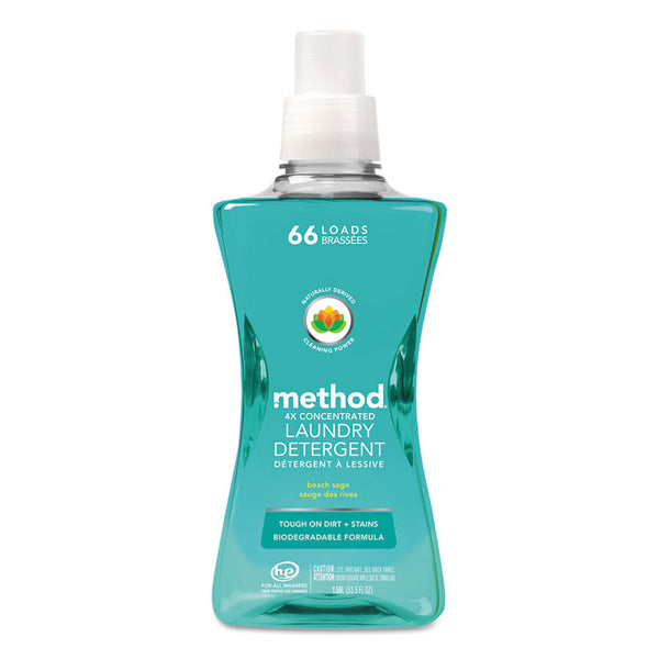 Method® 4X Concentrated Laundry Detergent, Beach Sage, 53.5 oz Bottle (MTH01489EA) Each