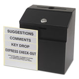 Safco® Steel Suggestion/Key Drop Box with Locking Top, 7 x 6 x 8.5, Black Powder Coat Finish (SAF4232BL) Each
