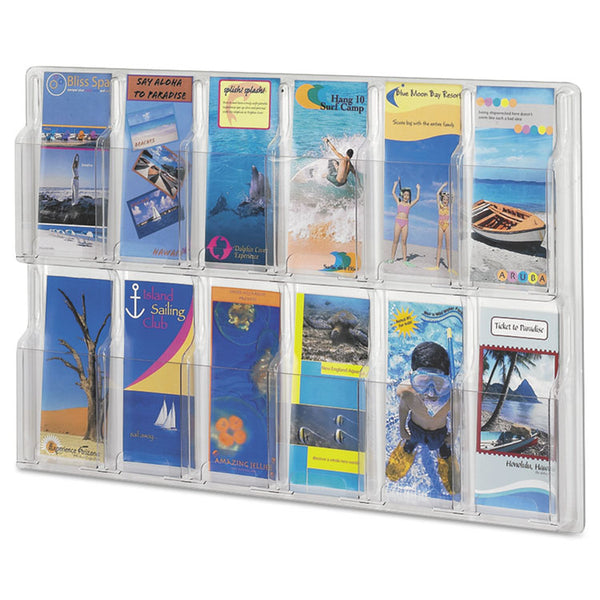 Safco® Reveal Clear Literature Displays, 12 Compartments, 30w x 2d x 20.25h, Clear (SAF5604CL) Each
