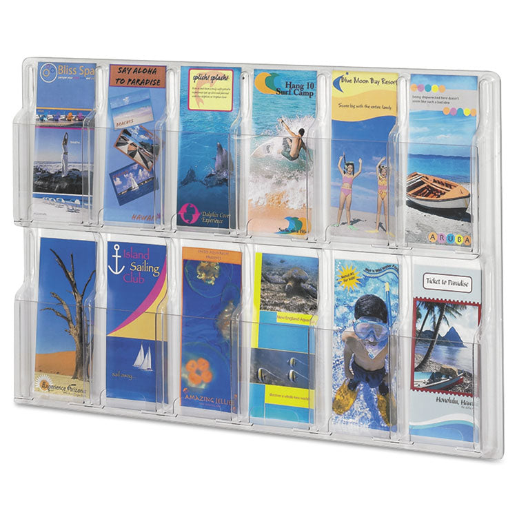 Safco® Reveal Clear Literature Displays, 12 Compartments, 30w x 2d x 20.25h, Clear (SAF5604CL) Each