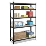 Safco® Boltless Steel/Particleboard Shelving, Five-Shelf, 48w x 18d x 72h, Black (SAF6246BL)