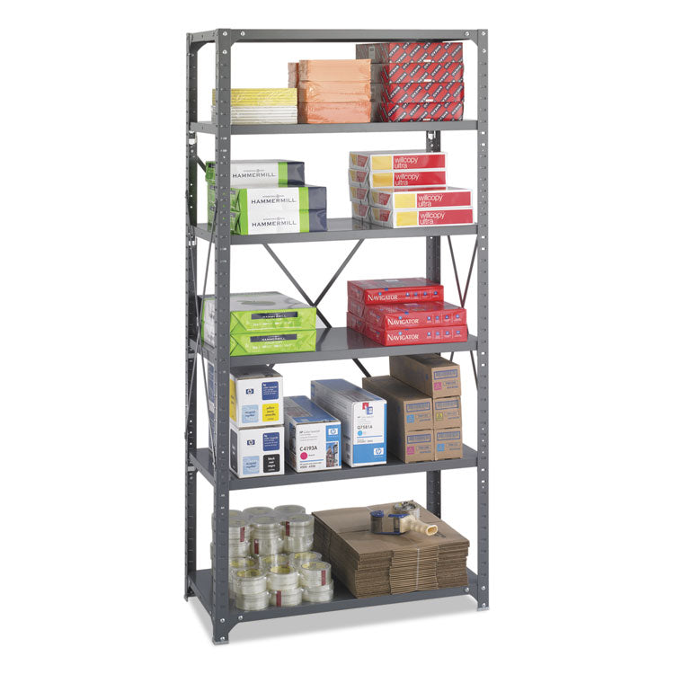 Safco® Commercial Steel Shelving Unit, Six-Shelf, 36w x 18d x 75h, Dark Gray (SAF6269) Each