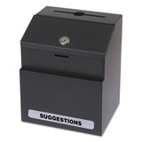 Safco® Steel Suggestion/Key Drop Box with Locking Top, 7 x 6 x 8.5, Black Powder Coat Finish (SAF4232BL) Each