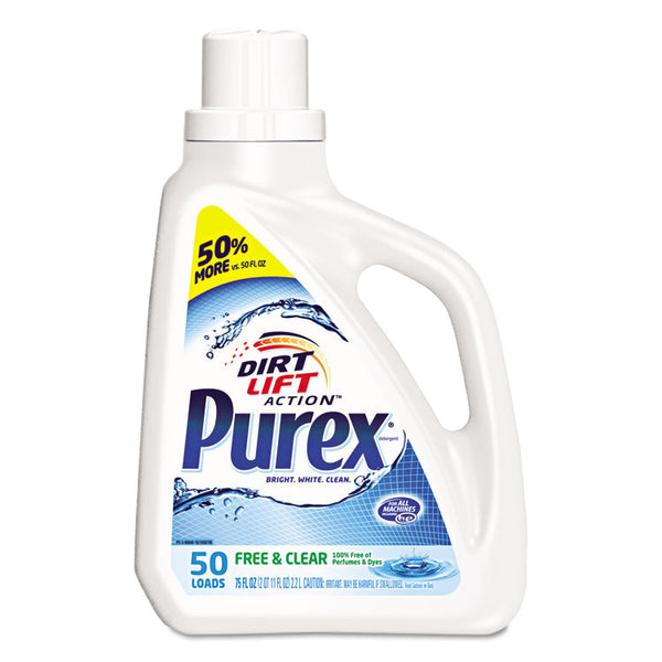 Purex® Free and Clear Liquid Laundry Detergent, Unscented, 75 oz Bottle (DIA2420006040EA) Each