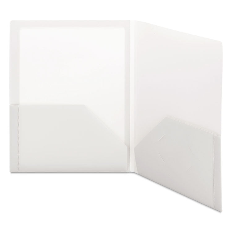 Smead™ Frame View Poly Two-Pocket Folder, 100-Sheet Capacity, 11 x 8.5, Clear/Oyster, 5/Pack (SMD87706)