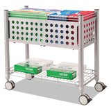 Vertiflex® File Cart with Open Top, Metal, 1 Shelf, 2 Bins, 28.25" x 13.75" x 27.38", Matte Gray (VRTVF52000) Each
