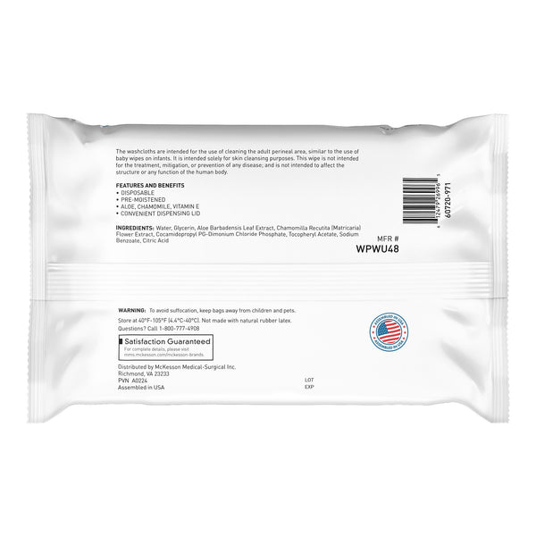 McKesson Personal Cleansing Wipe Soft Pack Unscented 48 Count (1246811_CS) 576/CS
