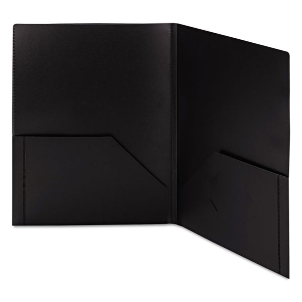 Smead™ Frame View Poly Two-Pocket Folder, 100-Sheet Capacity, 11 x 8.5, Clear/Black, 5/Pack (SMD87705)