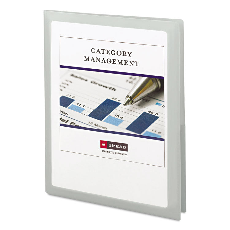 Smead™ Frame View Poly Two-Pocket Folder, 100-Sheet Capacity, 11 x 8.5, Clear/Oyster, 5/Pack (SMD87706)