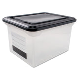 Innovative Storage Designs File Tote with Contents Label, Letter/Legal Files, 17.75" x 14" x 10.25", Clear/Black (AVT55802) Each