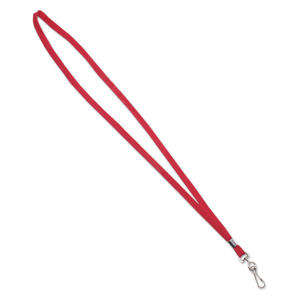 Advantus Deluxe Lanyards, Metal J-Hook Fastener, 36" Long, Red, 24/Box (AVT75425) Box of 24
