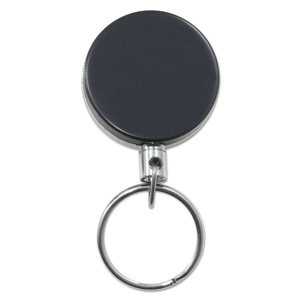 Advantus Heavy-Duty Retractable ID Card Reel, 18.5" Extension, Black/Chrome, 6/Pack (AVT75545) Each