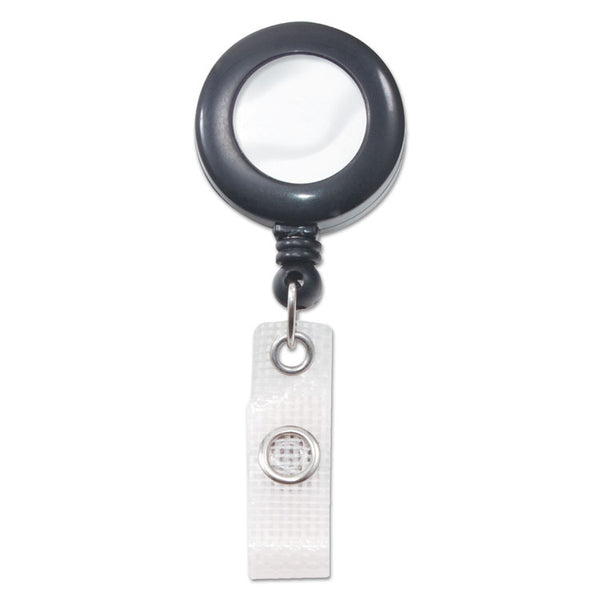 Advantus Deluxe Retractable ID Reel with Badge Holder, 24" Extension, Black, 12/Box (AVT75407) Box of 12