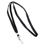 Advantus Deluxe Lanyards, Metal J-Hook Fastener, 36" Long, Black, 24/Box (AVT75424) Box of 24