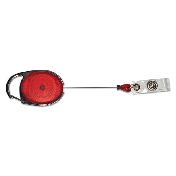 Advantus Carabiner-Style Retractable ID Card Reel, 30" Extension, Assorted Colors, 20/Pack (AVT75552)