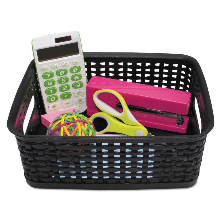 Advantus Weave Bins, 9.88 x 7.38 x 4, Black, 3/Pack (AVT40326) Pack of 3