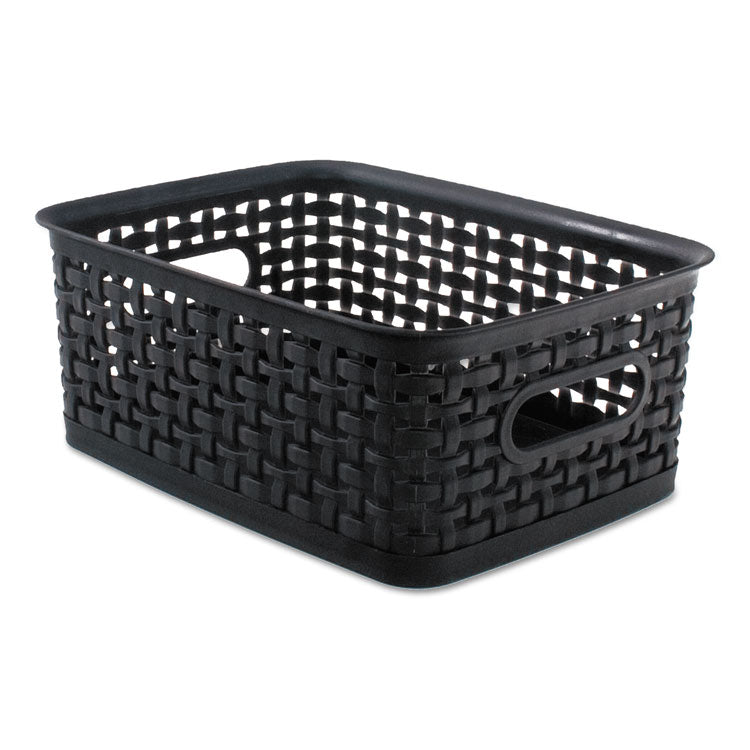 Advantus Weave Bins, 9.88 x 7.38 x 4, Black, 3/Pack (AVT40326) Pack of 3