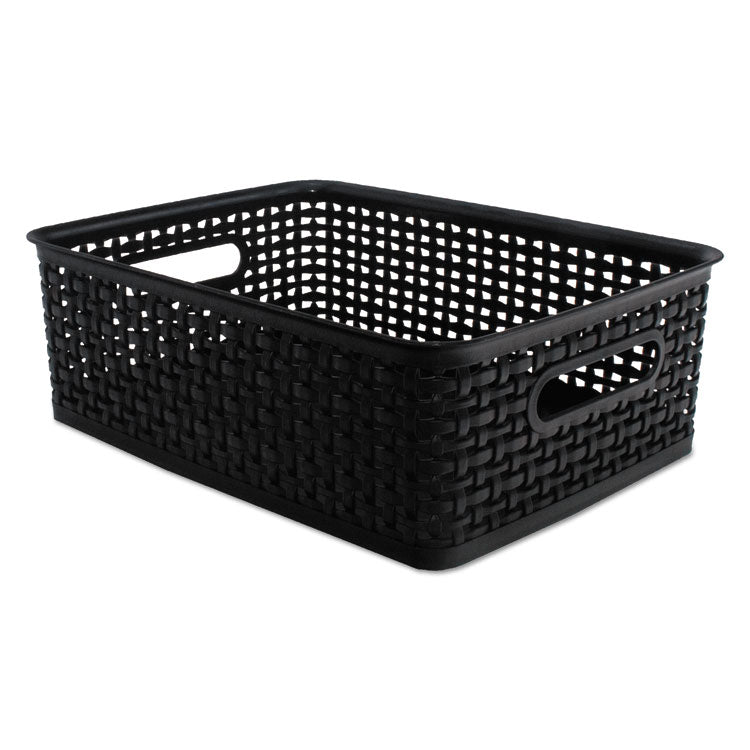 Advantus Weave Bins, 14.25 x 10.25 x 4.75, Black, 2/Pack (AVT40327) Pack of 2