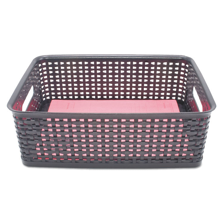 Advantus Weave Bins, 14.25 x 10.25 x 4.75, Black, 2/Pack (AVT40327) Pack of 2