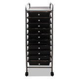Advantus Portable Drawer Organizer, Metal, 1 Shelf, 10 Drawers, 13" x 15.38" x 37.75", Matte Gray/Smoke (AVT34007) Each