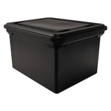 Advantus File Tote with Lid, Letter/Legal Files, 14.25" x 18" x 10.88", Black (AVT34052) Each