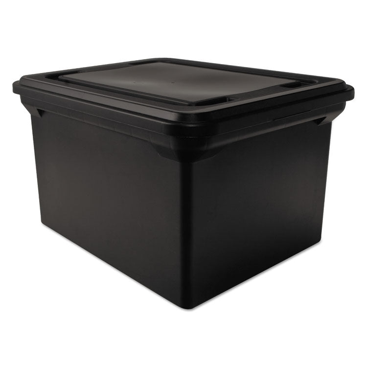 Advantus File Tote with Lid, Letter/Legal Files, 14.25" x 18" x 10.88", Black (AVT34052) Each