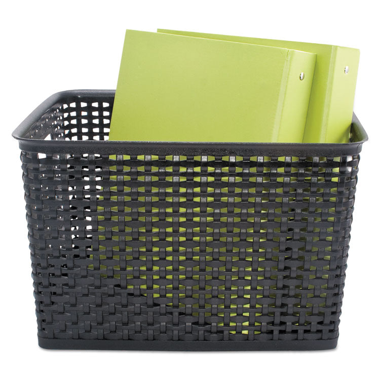 Advantus Weave Bins, 13.88 x 10.5 x 8.75, Black, 2/Pack (AVT40328) Pack of 2