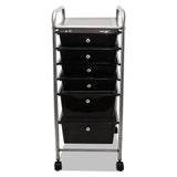 Advantus Portable Drawer Organizer, Metal, 1 Shelf, 6 Drawers, 13" x 15.38" x 32.13", Matte Gray/Smoke (AVT34005) Each