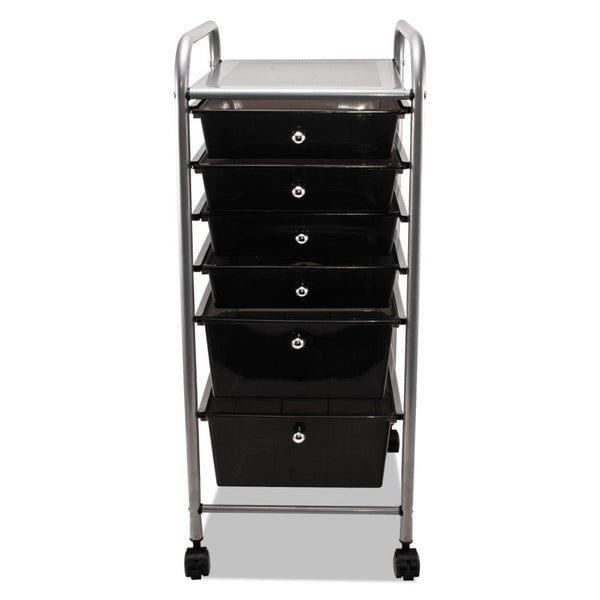Advantus Portable Drawer Organizer, Metal, 1 Shelf, 6 Drawers, 13" x 15.38" x 32.13", Matte Gray/Smoke (AVT34005) Each