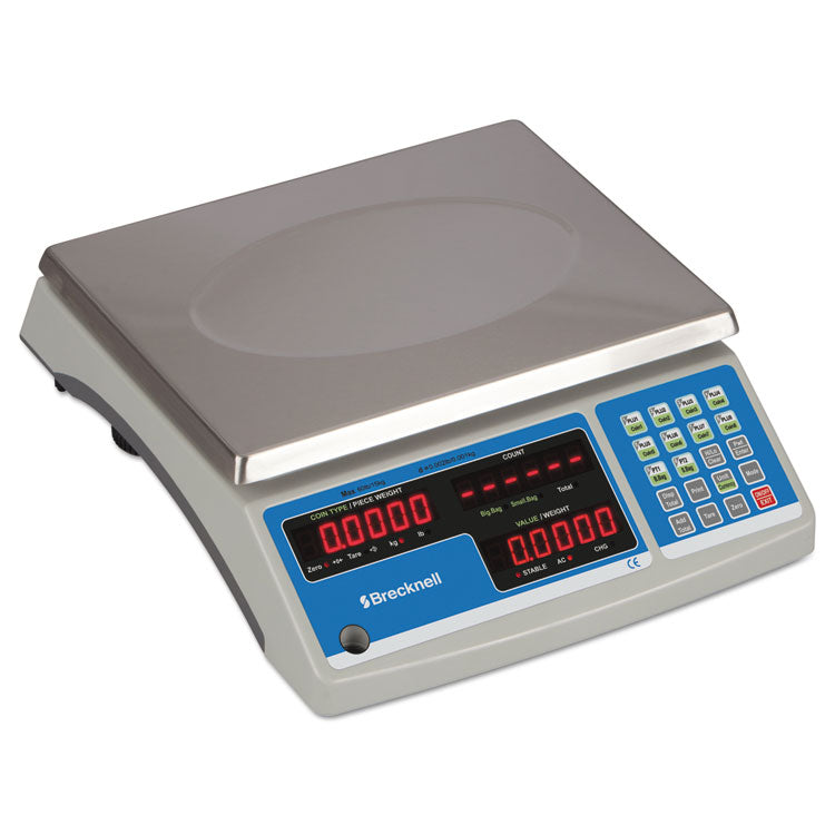 Brecknell Electronic 60 lb Coin and Parts Counting Scale, 11.5 x 8.75, Gray (SBWB140) Each