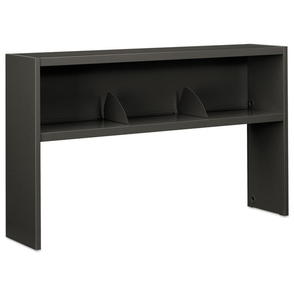 HON® 38000 Series Stack On Open Shelf Hutch, 60w x 13.5d x 34.75h, Charcoal (HON386560NS)