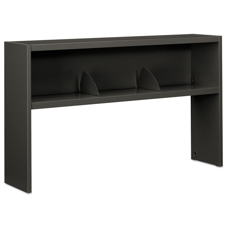 HON® 38000 Series Stack On Open Shelf Hutch, 60w x 13.5d x 34.75h, Charcoal (HON386560NS) Each