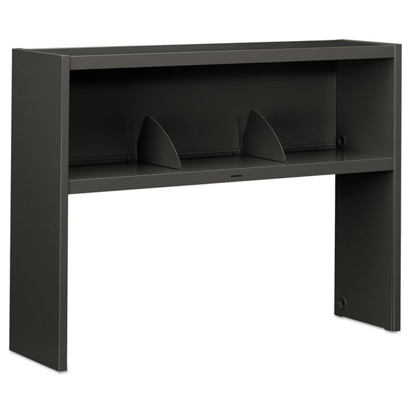 HON® 38000 Series Stack On Open Shelf Hutch, 48w x 13.5d x 34.75h, Charcoal (HON386548NS)