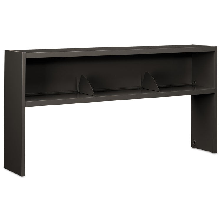 HON® 38000 Series Stack On Open Shelf Hutch, 72w x 13.5d x 34.75h, Charcoal (HON386572NS) Each