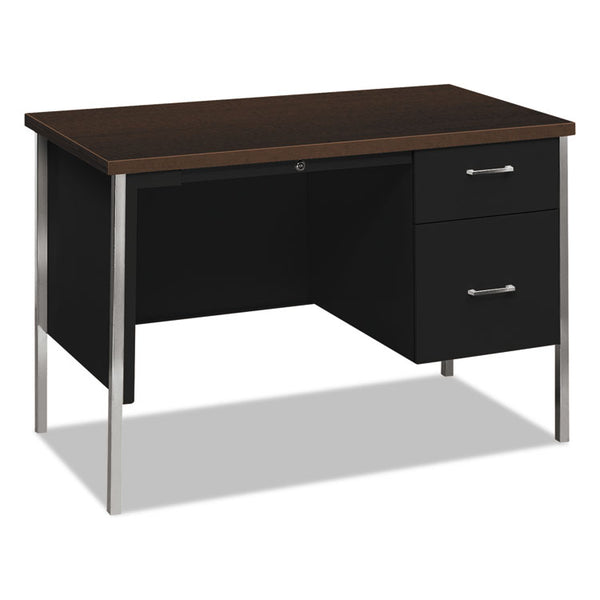 HON® 34000 Series Right Pedestal Desk, 45.25" x 24" x 29.5", Mocha/Black (HON34002RMOP)