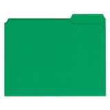 Universal® Reinforced Top-Tab File Folders, 1/3-Cut Tabs: Assorted, Letter Size, 1" Expansion, Green, 100/Box (UNV16162) Box of 100