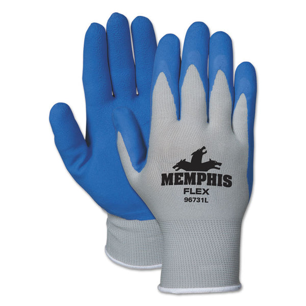 MCR™ Safety Memphis Flex Seamless Nylon Knit Gloves, Large, Blue/Gray, Dozen (CRW96731LDZ) 12 Pairs