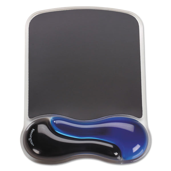 Kensington® Duo Gel Wave Mouse Pad with Wrist Rest, 9.37 x 13, Blue (KMW62401) Each