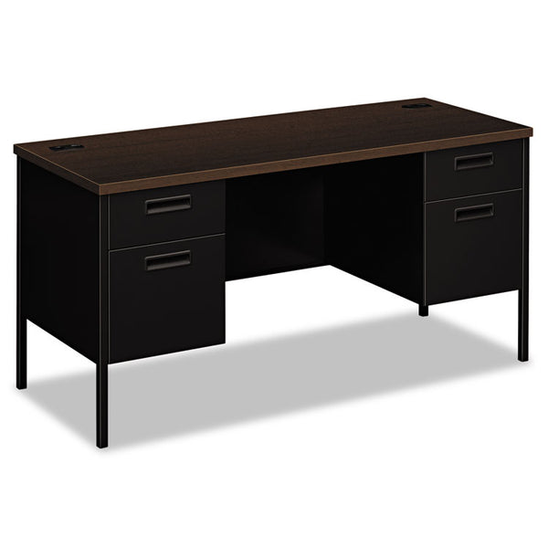 HON Metro Series Kneespace Credenza, 60w x 24d x 29.5h, Mocha/Black (HONP3231MOP)