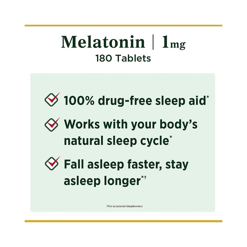 Nature's Bounty® Natural Sleep Aid 180 per Bottle Tablet 1 mg Strength (661252_BT) 1/BT