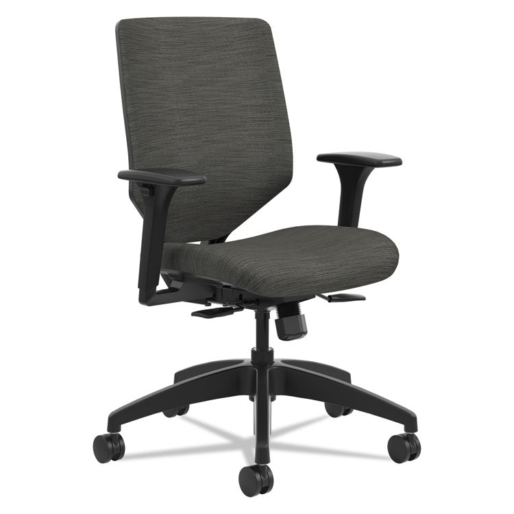 HON® Solve Series Upholstered Back Task Chair, Supports Up to 300 lb, 17" to 22" Seat Height, Ink Seat/Back, Black Base (HONSVU1ACLC10TK)