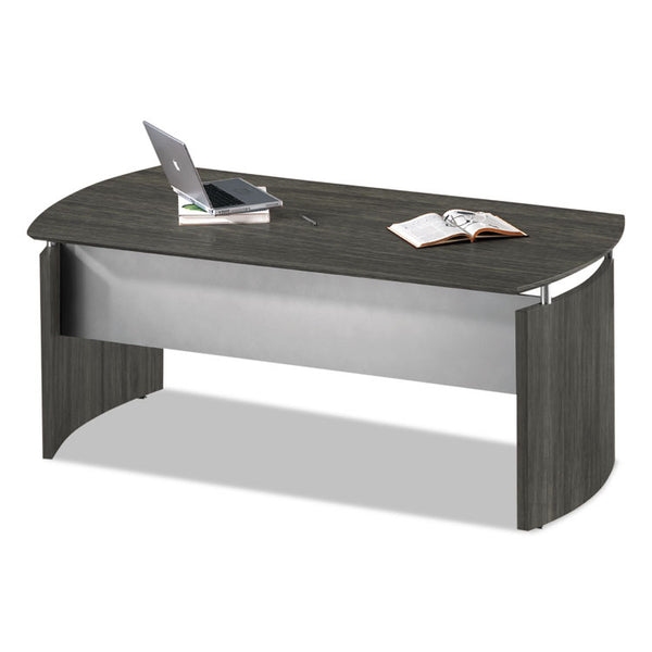 Mayline Medina Series Laminate Curved Desk Top, 72w x 36d x 29.5h, Gray Steel (MLNMNDT72LGS)