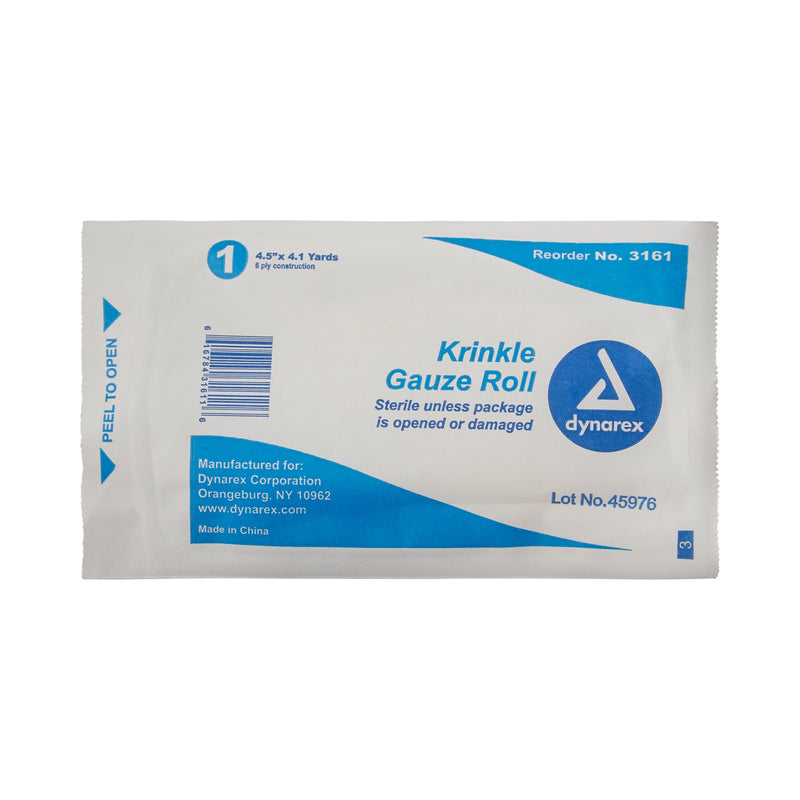 Dynarex® Fluff Bandage Roll 4-1/2 Inch X 4-1/10 Yard 6-Ply Sterile 1 per Pouch (545991_CS) 100/CS