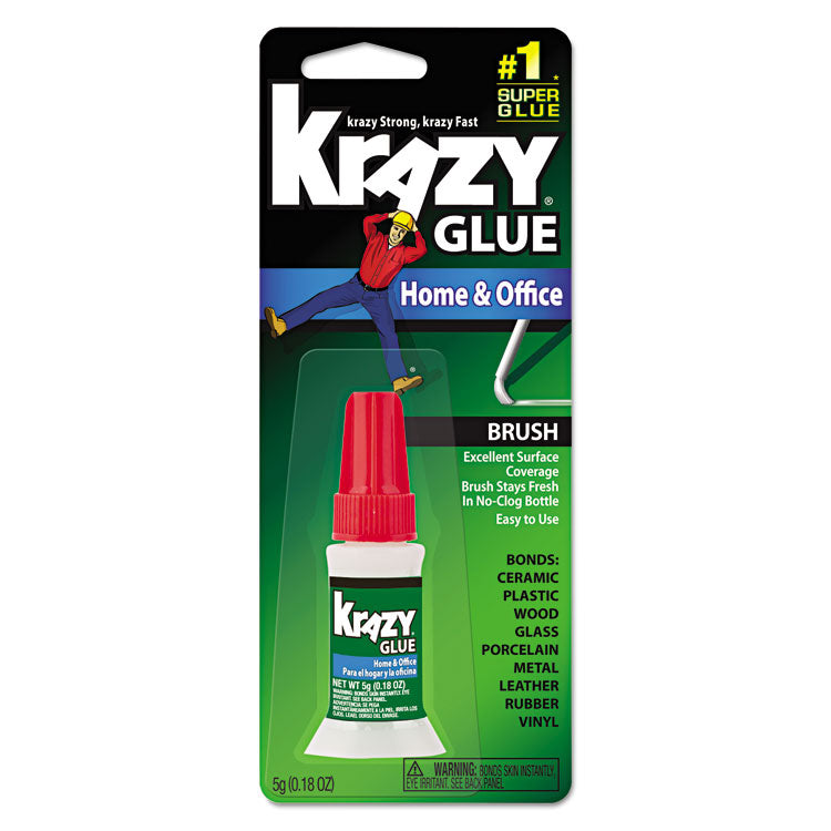 Krazy Glue® All Purpose Brush-On Krazy Glue, 0.18 oz, Dries Clear (EPIKG94548R) Each