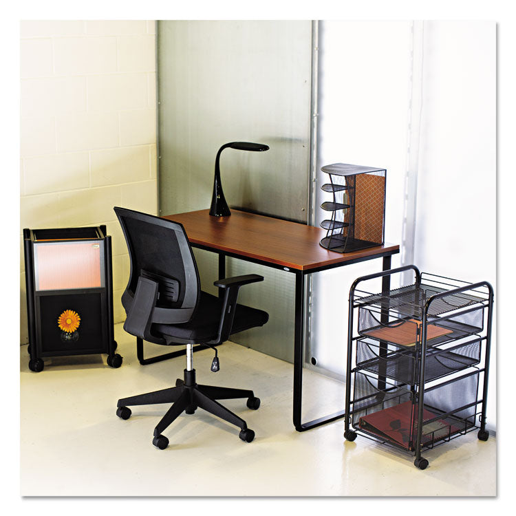 Safco Steel Workstation, 47.25w x 24d x 28.75h, Cherry/Black (SAF1943CYBL) Each