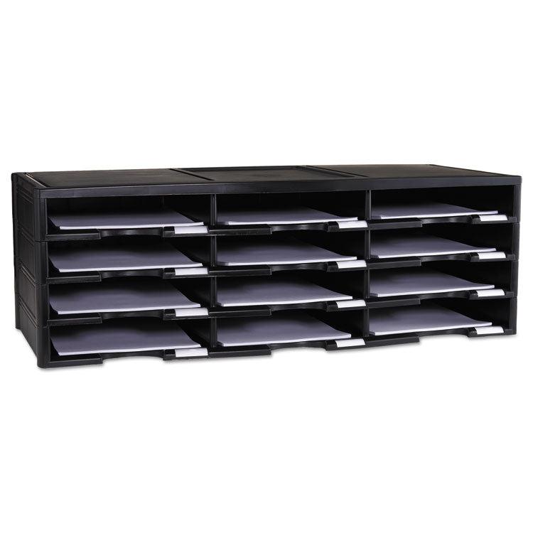 Storex Storex Literature Organizer, 12 Compartments, 10.63 x 13.3 x 31.4, Black (STX61602U01C) Each