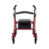 McKesson 4 Wheel Rollator Red Adjustable Height / Folding Steel Frame (1065268_EA) 1/EA