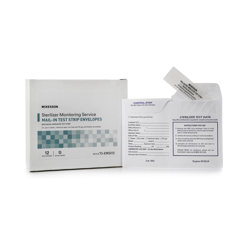 McKesson Sterilizer Monitoring Mail-In Service Steam / EO Gas / Dry Heat / Chemical Vapor (841965_BX) 12/BX