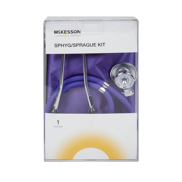 McKesson Brand Reusable Aneroid / Stethoscope Set 23 to 33 cm Adult Cuff Dual Head Sprague Stethoscope Pocket Aneroid (1029677_CS) 10/CS