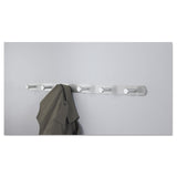 Safco® Nail Head Wall Coat Rack, Six Hooks, Metal, 36w x 2.75d x 2h, Satin (SAF4202) Each